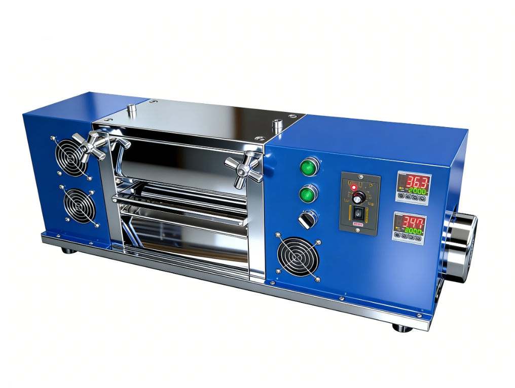 加热电动立式对辊机  宽度300mm